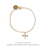 Beaded Charm Bracelet - Gold