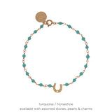 Beaded Charm Bracelet - Gold