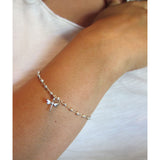 Beaded Charm Bracelet - Silver