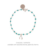 Beaded Charm Bracelet - Silver