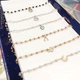 Beaded Charm Bracelet - Silver