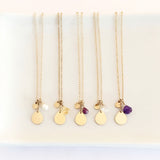 Birthstone Paillette Charm Necklace