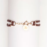 Leather Hammered Ring Bracelet