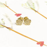 14k Gold & Diamond Pave Posts