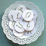 Floral Monogram Cards with CZ Posts (A - D)