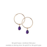 Birthstone Drop Hoops