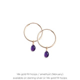 Birthstone Drop Hoops