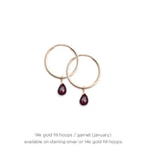 Birthstone Drop Hoops