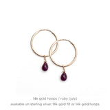 Birthstone Drop Hoops