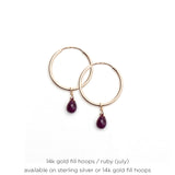 Birthstone Drop Hoops