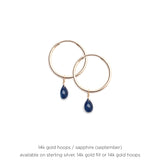 Birthstone Drop Hoops
