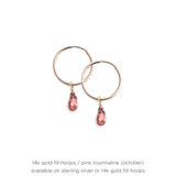 Birthstone Drop Hoops