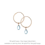 Birthstone Drop Hoops