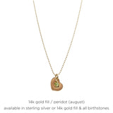 Heart Birthstone Charm Necklace