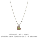 Heart Birthstone Charm Necklace