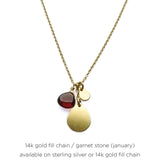 Birthstone Paillette Charm Necklace