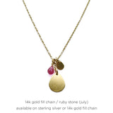 Birthstone Paillette Charm Necklace