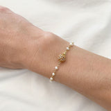 14k & Diamond Ball Beaded Bracelet