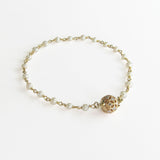 14k & Diamond Ball Beaded Bracelet