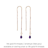 Birthstone Thread Earrings