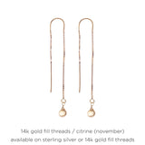 Birthstone Thread Earrings