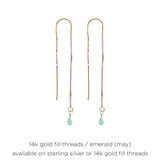 Birthstone Thread Earrings