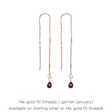 Birthstone Thread Earrings