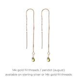 Birthstone Thread Earrings