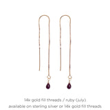Birthstone Thread Earrings