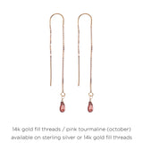 Birthstone Thread Earrings