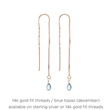 Birthstone Thread Earrings