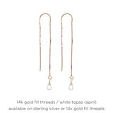 Birthstone Thread Earrings