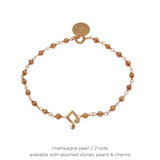 Beaded Charm Bracelet - Gold