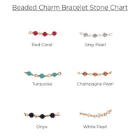 Beaded Charm Bracelet - Silver