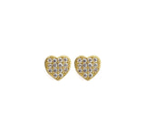 14k Gold & Diamond Pave Heart Posts