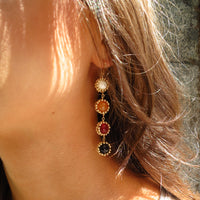 4-Drop Sunburst Earrings