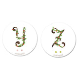 Floral Monogram Cards with CZ Posts (Y - Z)