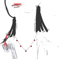 5-Drop Silk & Birthstone Necklace