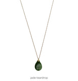 Jade and 14K gold filled on a silk thread necklace